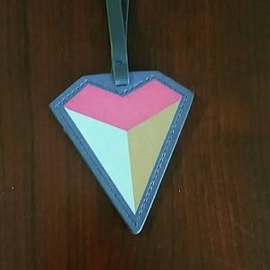 Fossil Leather Bag Heart Charm